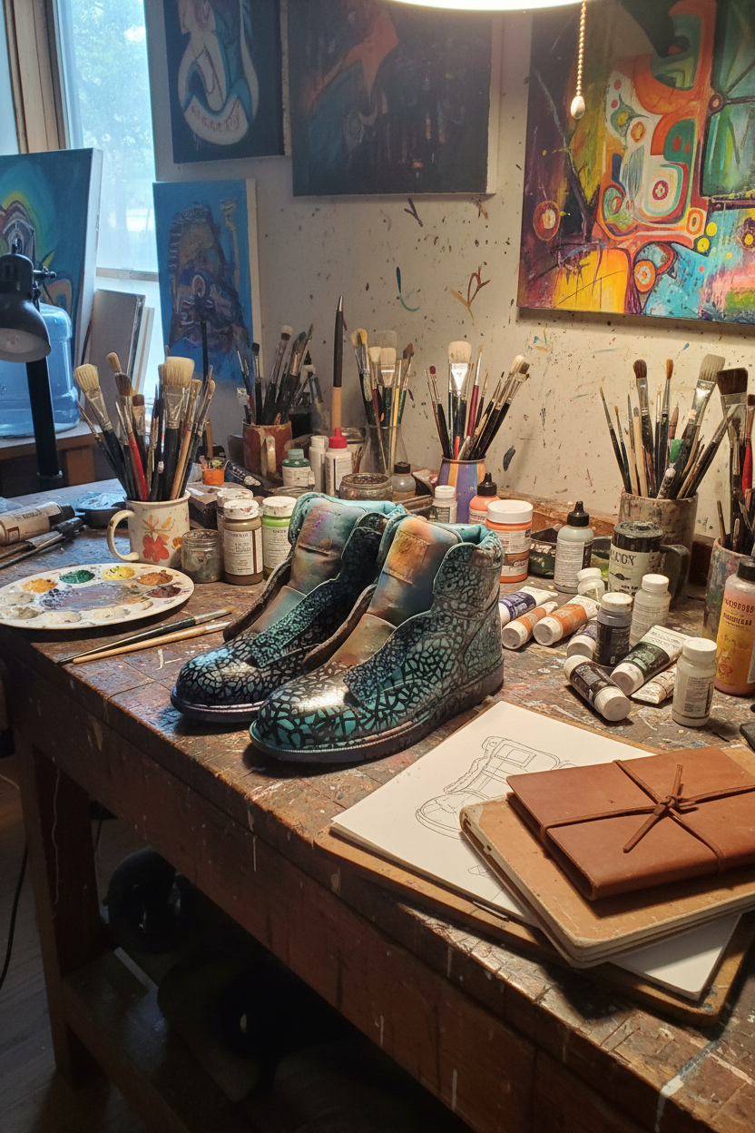 Custom hand painted boots