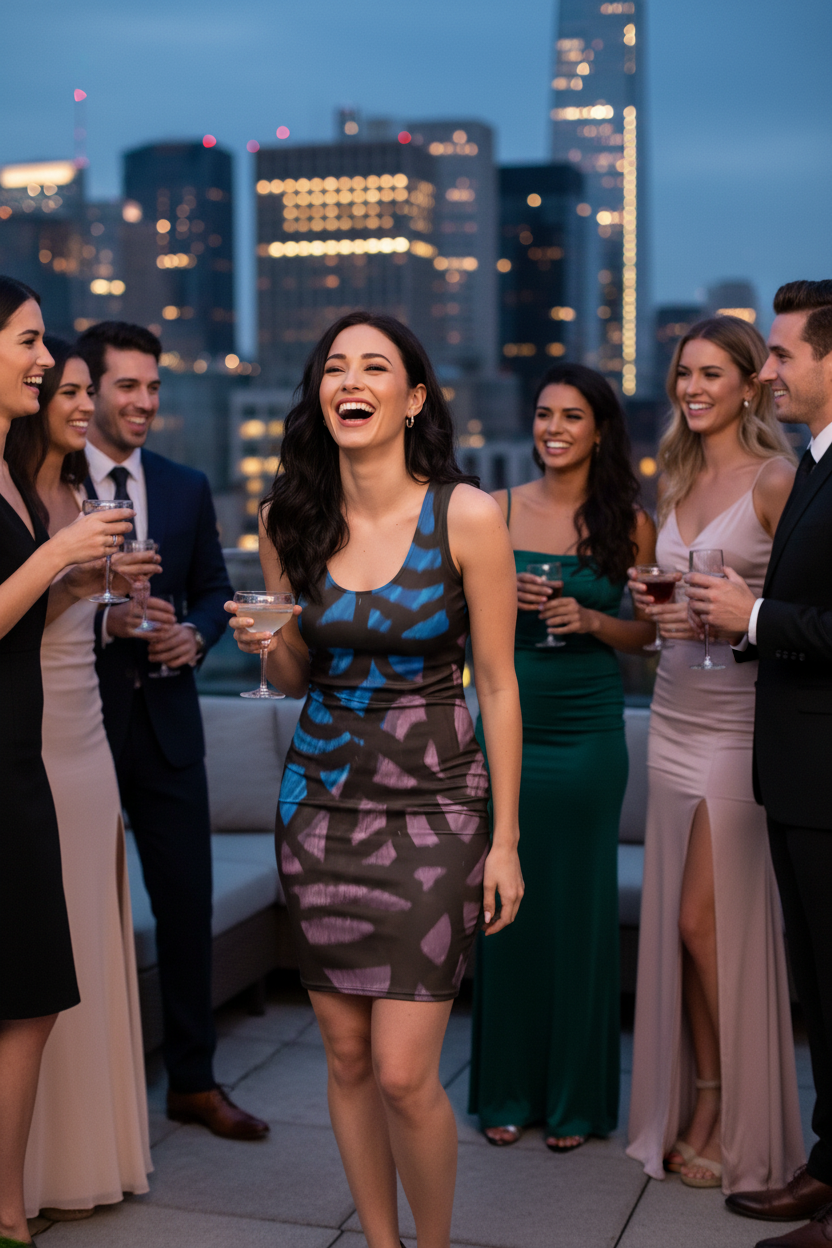 Azure Eclipse Bodycon Dress